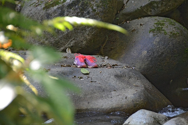 ein Paar Schuhe auf einem Stein