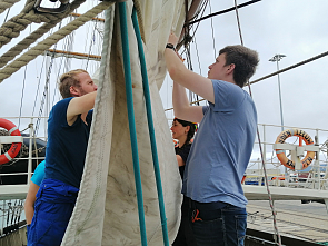 gemeinsame Segelreparatur