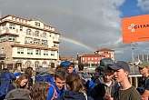 Regenbogen über einem Haus in A Coruña