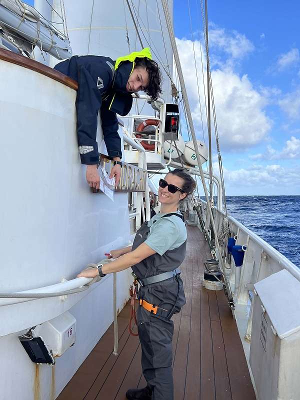 Teamleader Leopold zeigt Watchleaderin Marie seine Aufgabenliste