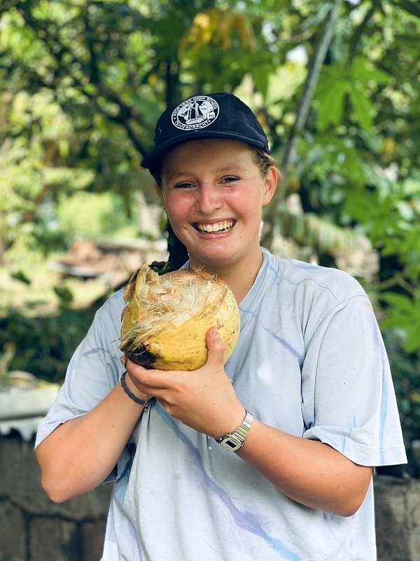 Hannah approves of Coconut water
