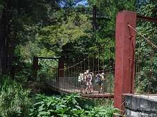 Expigruppe auf einer Hängebrücke